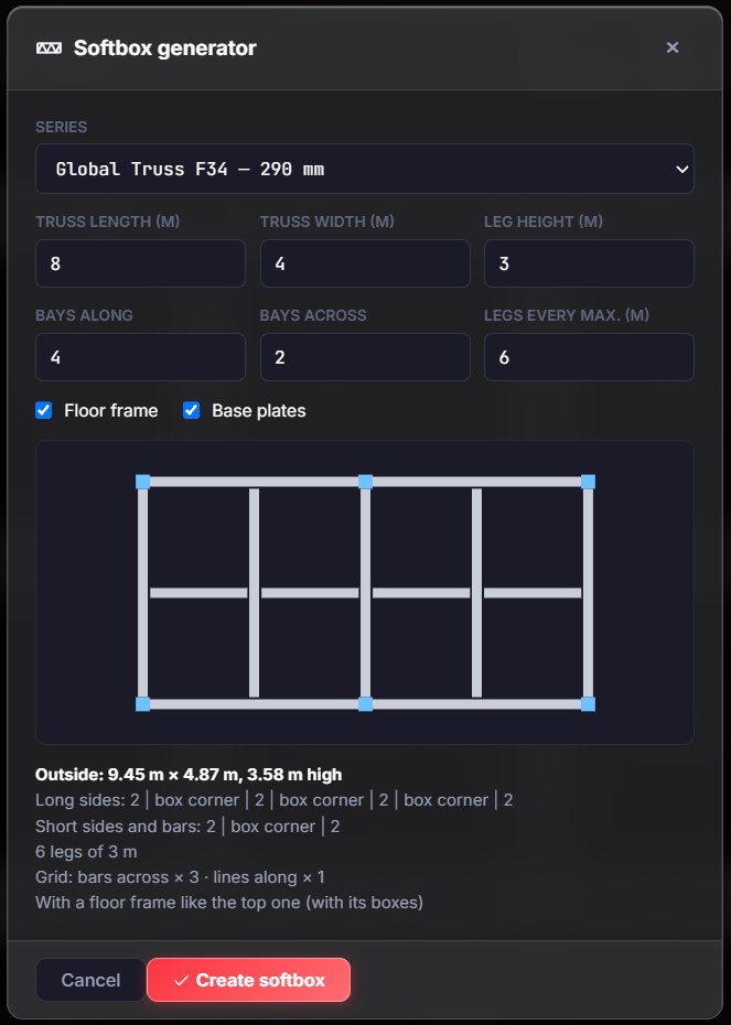 Softbox generator window